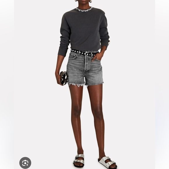 Agolde Pants - AGOLDE  Dee Short in Moxy denim jeans size 25 black grey high waisted